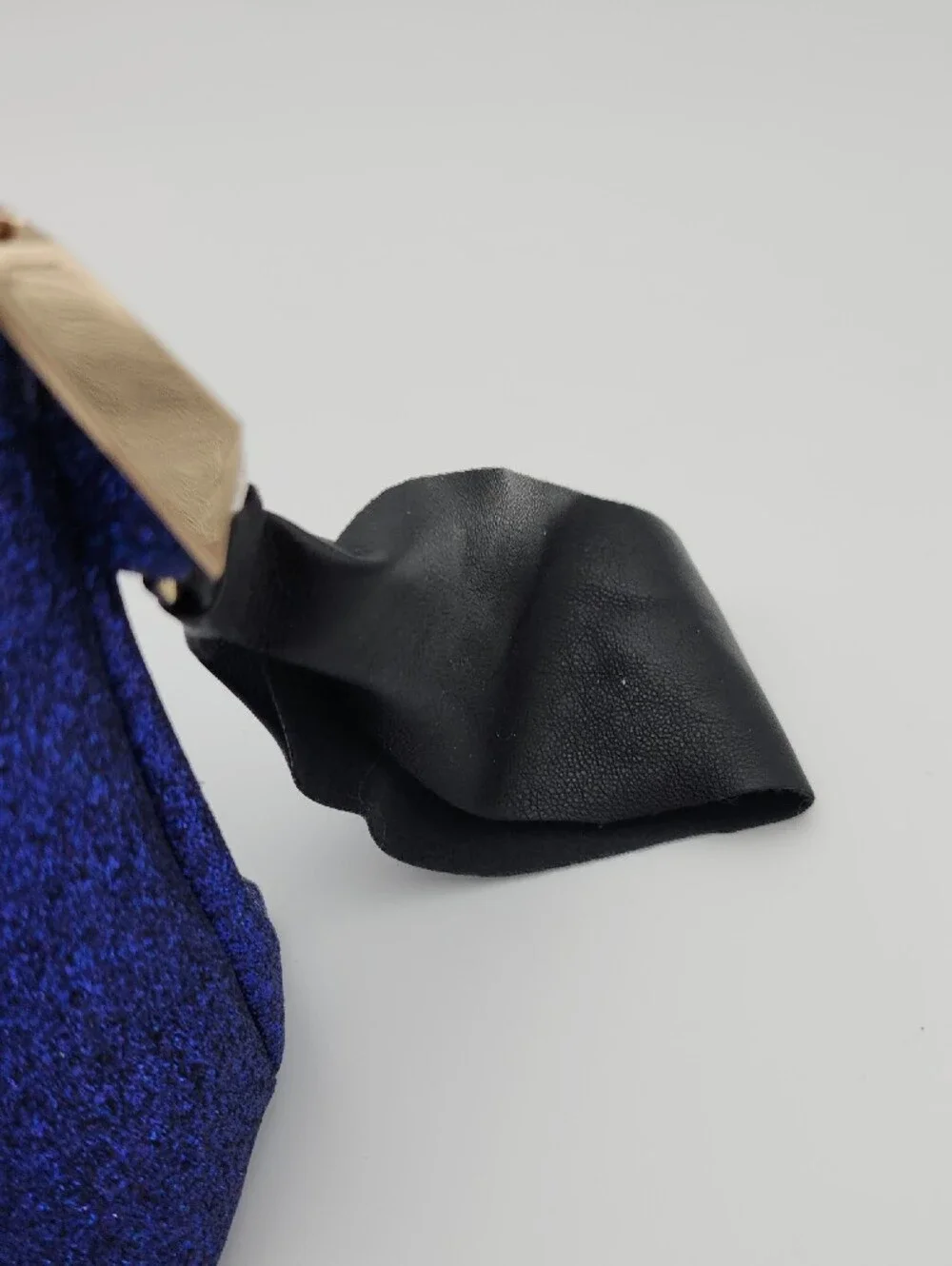 Victoria's Secret Glitter Cosmetic Pouch in Deep Blue with Gold Hardware